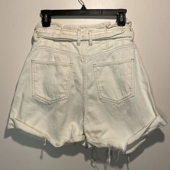 We The Free- Nova Cream White Paperbag Drop Crotch Shorts Belt- Size Small - Picture 4 of 9